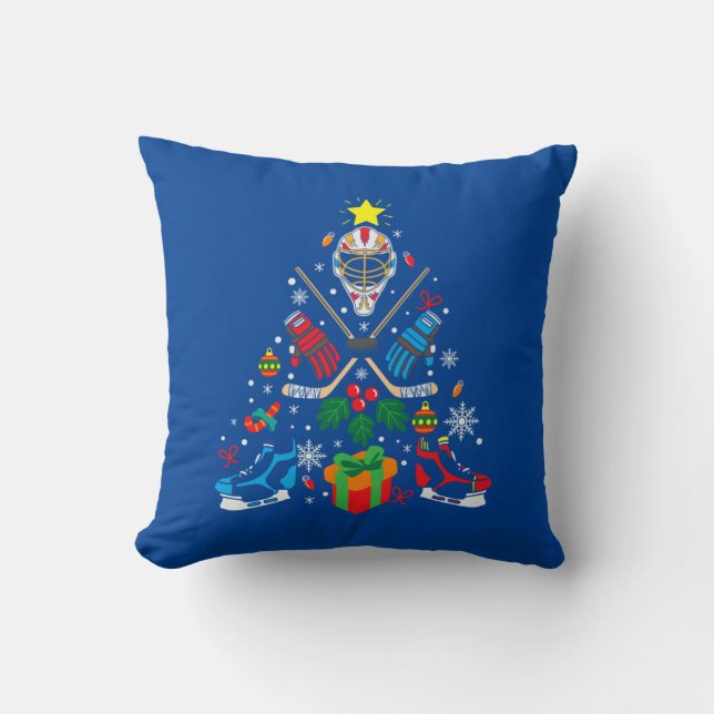 Coussin Merry Xmas Ice Hockey (Recto)