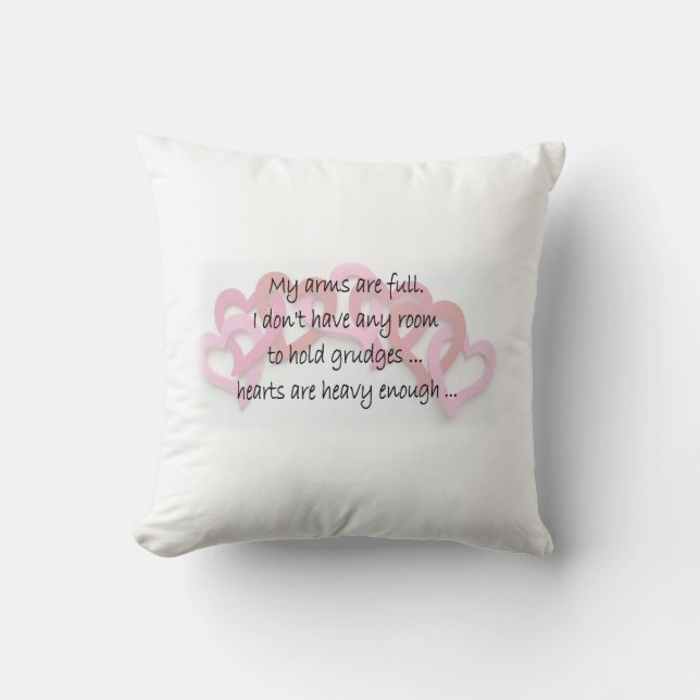 Coussin Mes bras sont pleins (Recto)