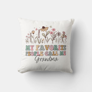 Coussin Mes Gens Favoris M'Appelent Grand-Mère Floral