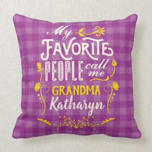 Coussin Mes Gens Préférés M'Appelent Grand-Mère En vichy V