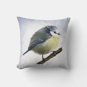 Coussin Mésange bleue ronde