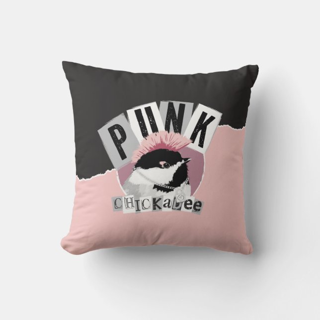 Coussin Mésange punk (Recto)