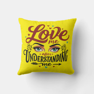 Coussin Message d'amour des yeux expressifs Imprimer