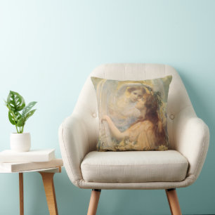 Coussin Message de l'ange par George Swinstead, Art Vintag