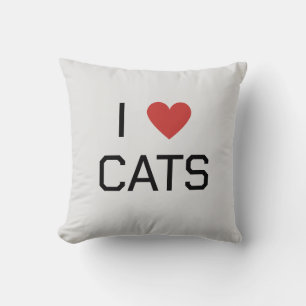 Coussin Message I Heart Cats
