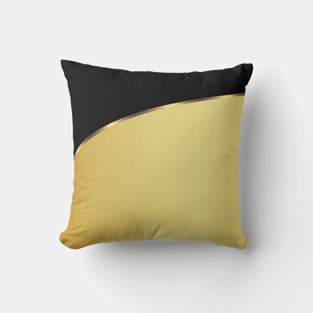 Coussin Métal Or Élégant Noir moderne (Recto)