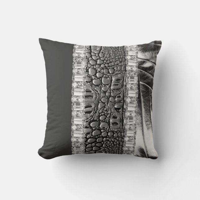 Coussin métallique argenté réversible de fausse (Recto)