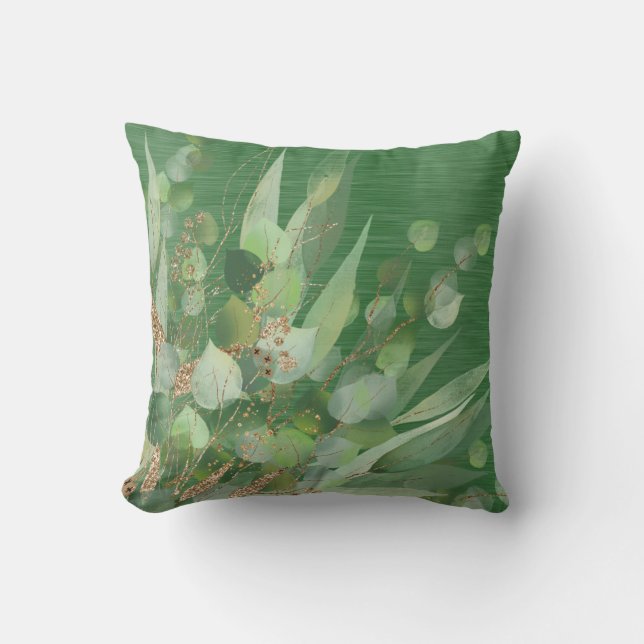COUSSIN MÉTALLIQUE BRUSÉ EUCALYPTUS (Recto)