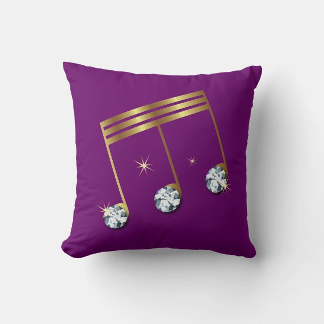 Coussin métallique de note de musique d'or avec (Recto)