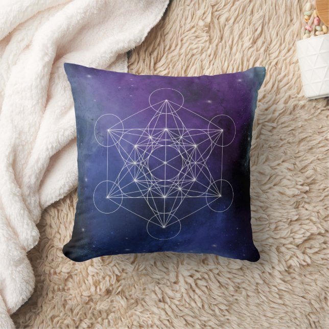 Coussin Metatron, chakra, zen, géométrique sacrée, géométr (Couverture)