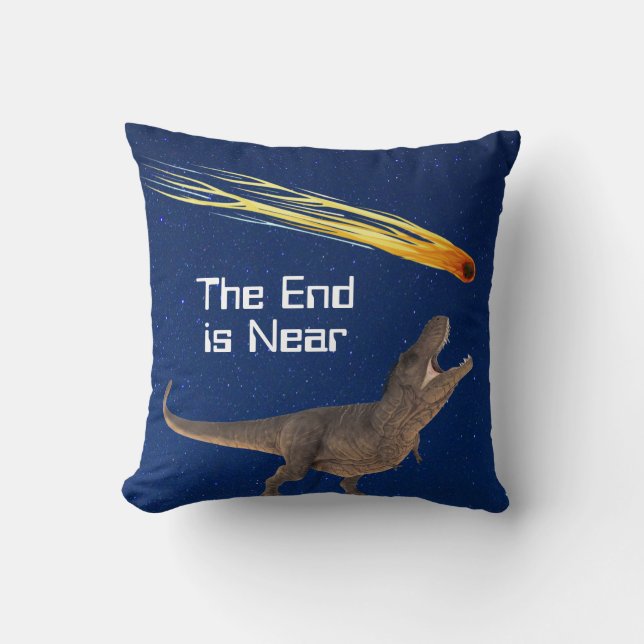 Coussin Meteor Dinosaur End Est Près D'Une Catastrophe (Recto)