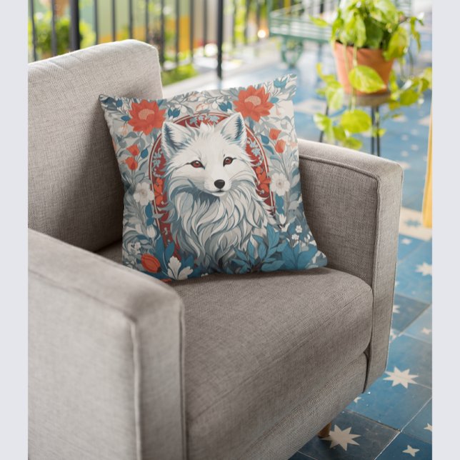 Coussin Métissage de la faune du renard arctique (Créateur téléchargé)