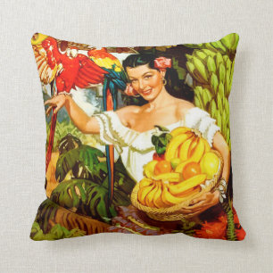 Coussin Mexique Vintage Pays De Splendor Tropical