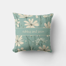 Mi-siècle Floral Moderne Couple Noms Personnalisés