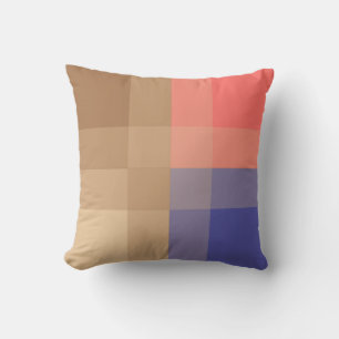 Coussin Mi-siècle méga plaid - cacao et corail