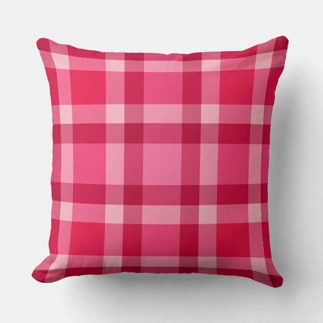 Coussin Mi-siècle moderne grand plat, rose et vin (Recto)