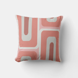 Coussin Mi-siècle moderne Long Rectangles Saumon rose