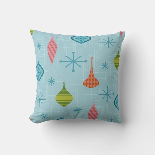 Coussin Mi-Siècle moderne ornements de Noël (Recto)