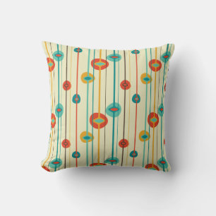 Coussin Mi-Siècle Moderne Rétro Formes Jaune