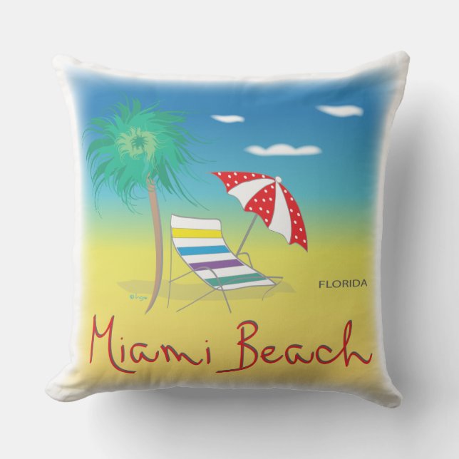 Coussin Miami Beach, Floride Cool Jeu d'oreillers modernes (Recto)