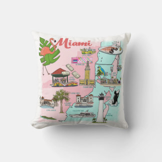 Coussin Miami Illustrated Carte Pillow
