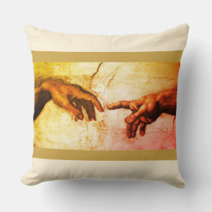 Coussin Michelangelo donne de l'art vintage sur l'ivoire