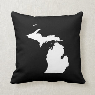Coussin Michigan en blanc et noir