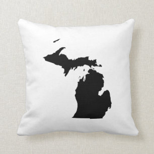 Coussin Michigan en noir et blanc