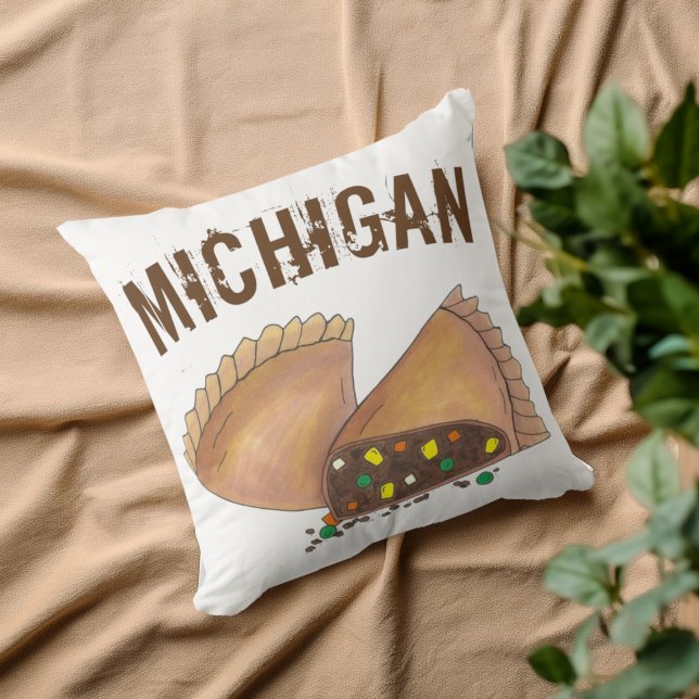 Coussin Michigan Upper Peninsula Viande pâtisserie à tarte (Michigan Pasty Pillow)