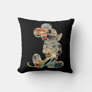 Coussin Mickey Classique Silhouette de Bande Dessinée