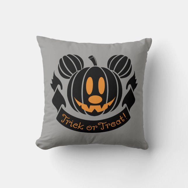 Coussin Mickey Jack-o'-Lantern | Tricoter ou traiter (Recto)