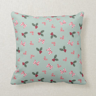 Coussin Mickey & Minnie   Christmas Holly Motif