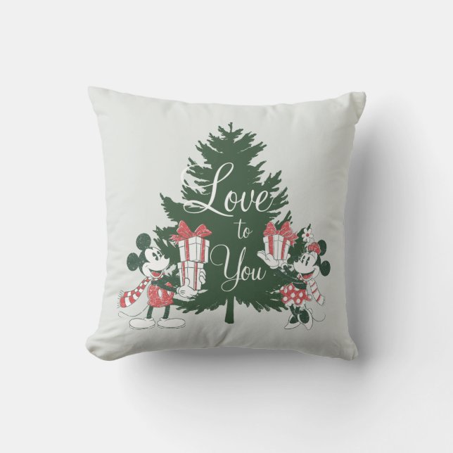 Coussin Mickey & Minnie | L'amour de Noël pour vous (Recto)