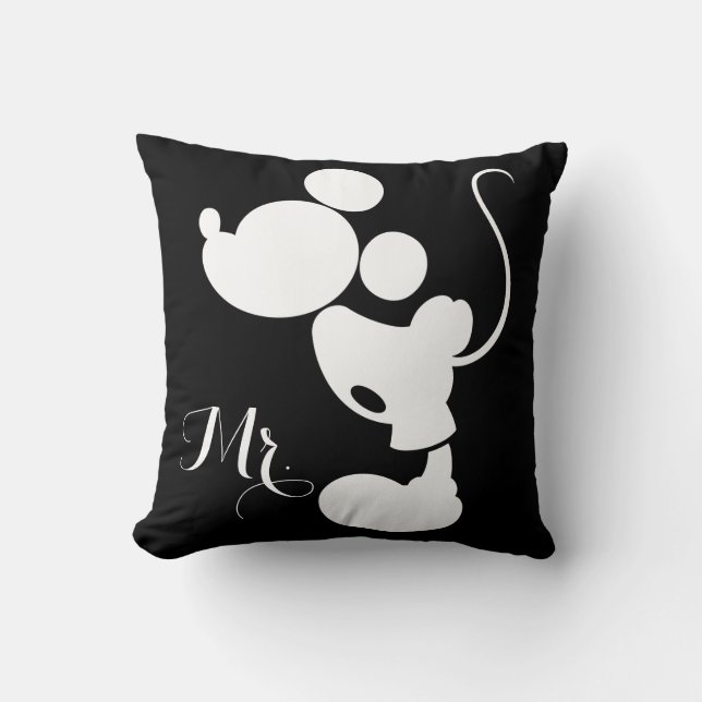 Coussin Mickey & Minnie Mariage | Silhouette (Recto)