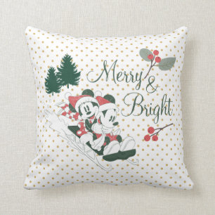 Coussin Mickey & Minnie Merry & Bright