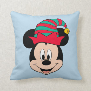Coussin Mickey Mouse Chapeau d'Elfe de Noël