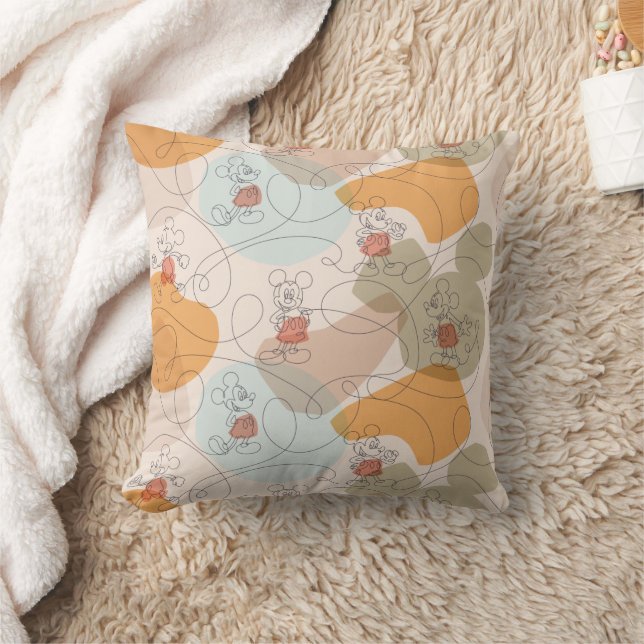 Coussin Mickey Mouse Continuous Line Pattern (Couverture)