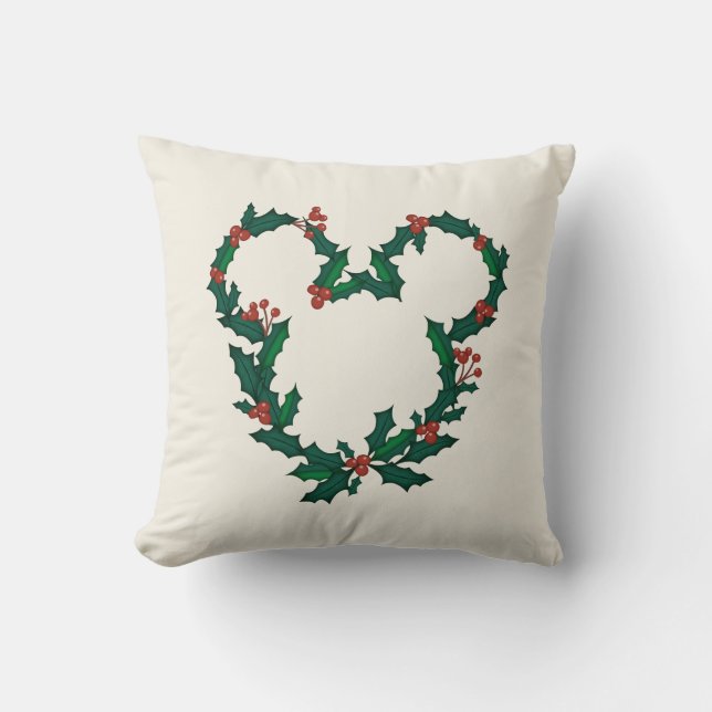 Coussin Mickey Mouse Holiday Wreath (Recto)