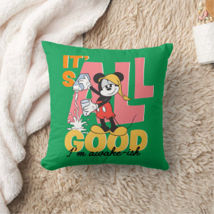 Coussin Mickey Mouse Je suis réveillé-ish