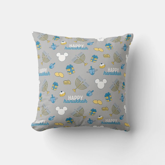Coussin Mickey Mouse | Modèle Joyeux Hanukkah (Recto)