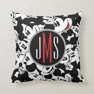 Coussin Mickey Mouse   Monogram Crowd Pattern
