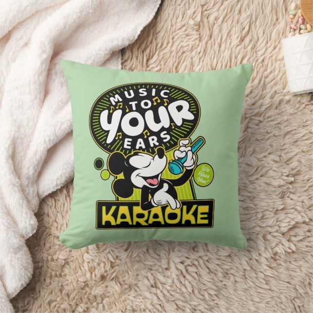 Coussin Mickey Mouse Music To Your Ears Karaoke Sign (Couverture)