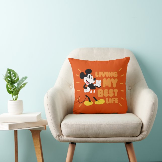 Coussin Mickey Mouse | Vivre ma vie meilleure (Chaise)