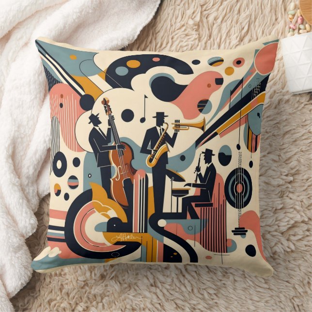 Coussin Mid Century Jazz Age Psychedelic Trio (Couverture)