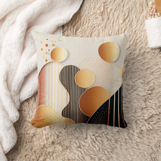 Coussin Mid Century Terracotta Brown et beige (Couverture)