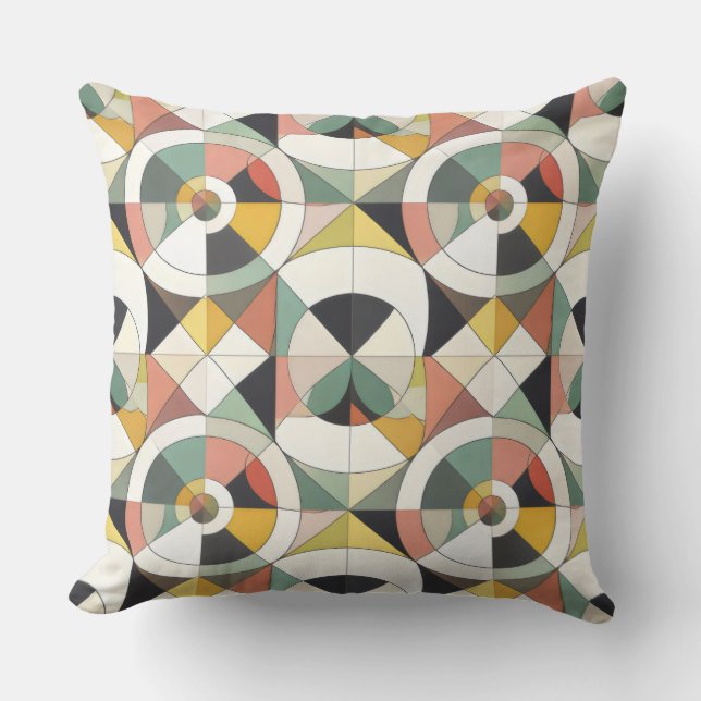 Coussin Midcentury Orbit Geometric (Recto)