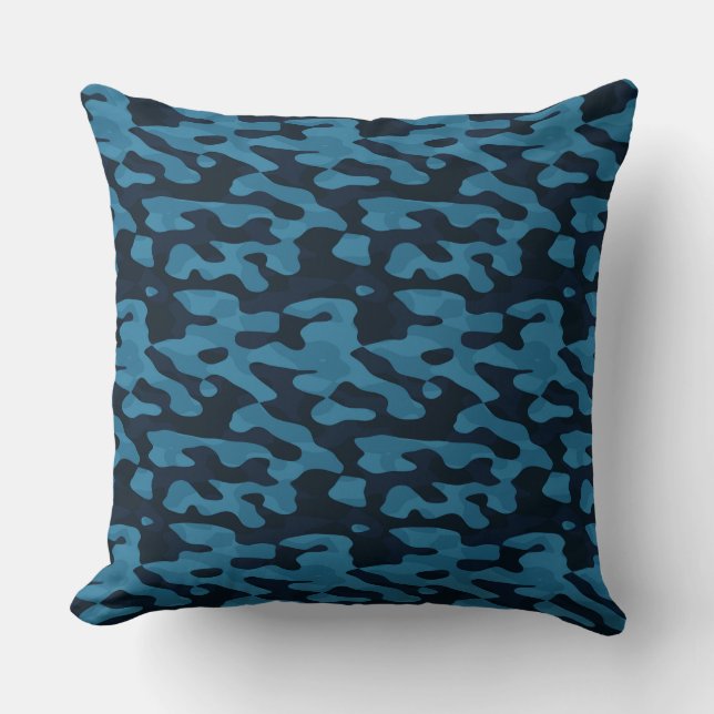Coussin Midnight, light blue, muted blue, dark blue camo (Recto)
