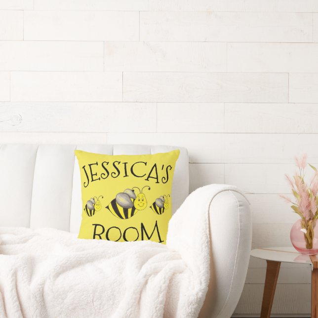 Coussin Miel jaune Bumble Bee Bumblebebe Personnalisé (Canapé)