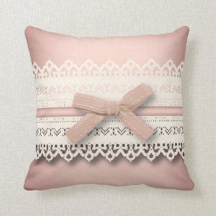 Coussin mignon ceinture chic dentelle blanche poussiéreuse
