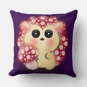 Coussin Mignon Champignon Rouge Kawaii Hérisson Toadstool